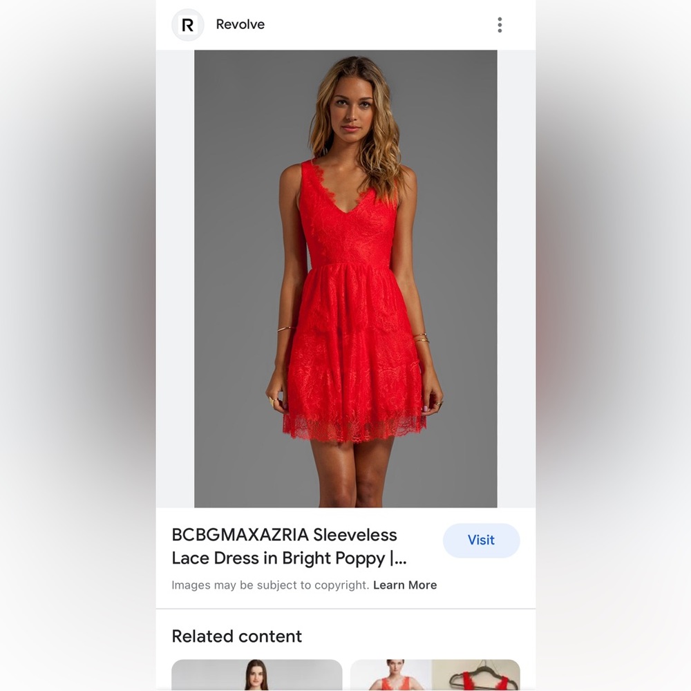 NWOT Revolve Willa BCBGMaxAzria Lace Sleeveless Fit & Flare Dress Red Size Large - Picture 10 of 13
